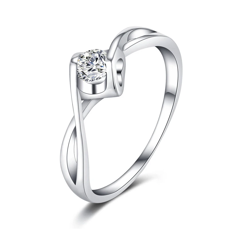 Twist Geometric Jewelry Rings Fo Women Women Wedding Party Rings Design Conciso Sliver Crystal Zircone Ring Personality Jewelry