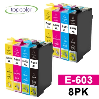 

Topcolor 8PK 603XL E-603 Compatible T603 Full Ink Cartridge 603 Compatible Epson XP2105 3100 4105 4100 WF-2835DWF 2850 Printer