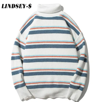 

LINDSEY SEADER Turtelneck Sweaters Men Simple Harajuku Pullover Mens Knitting High Quality Soft Thick All-match Fashion Sweater