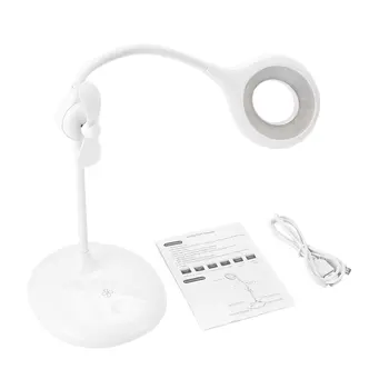 

LED small fan Table Lamp Stepless dimming USB Desk Lamp With Fan Reading Book Light Rechargeable