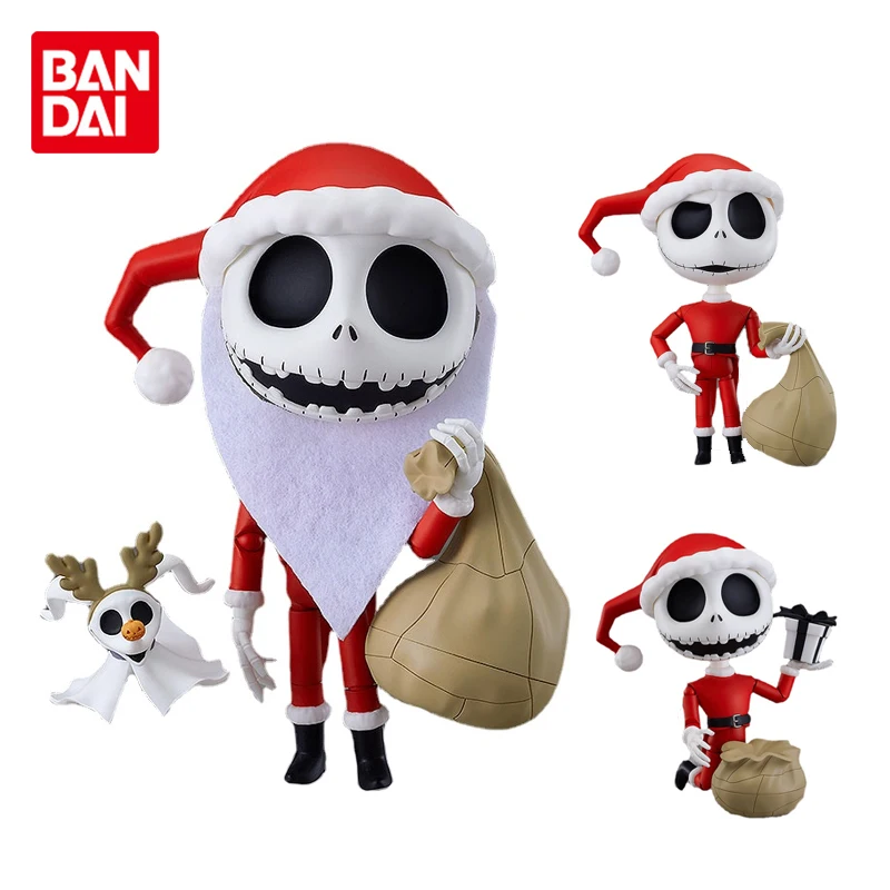 

Bandai Genuine GSC Q Version Nendoroid The Nightmare Before Christmas Jack Skellington Santa Claus Anime Action Figures Toys