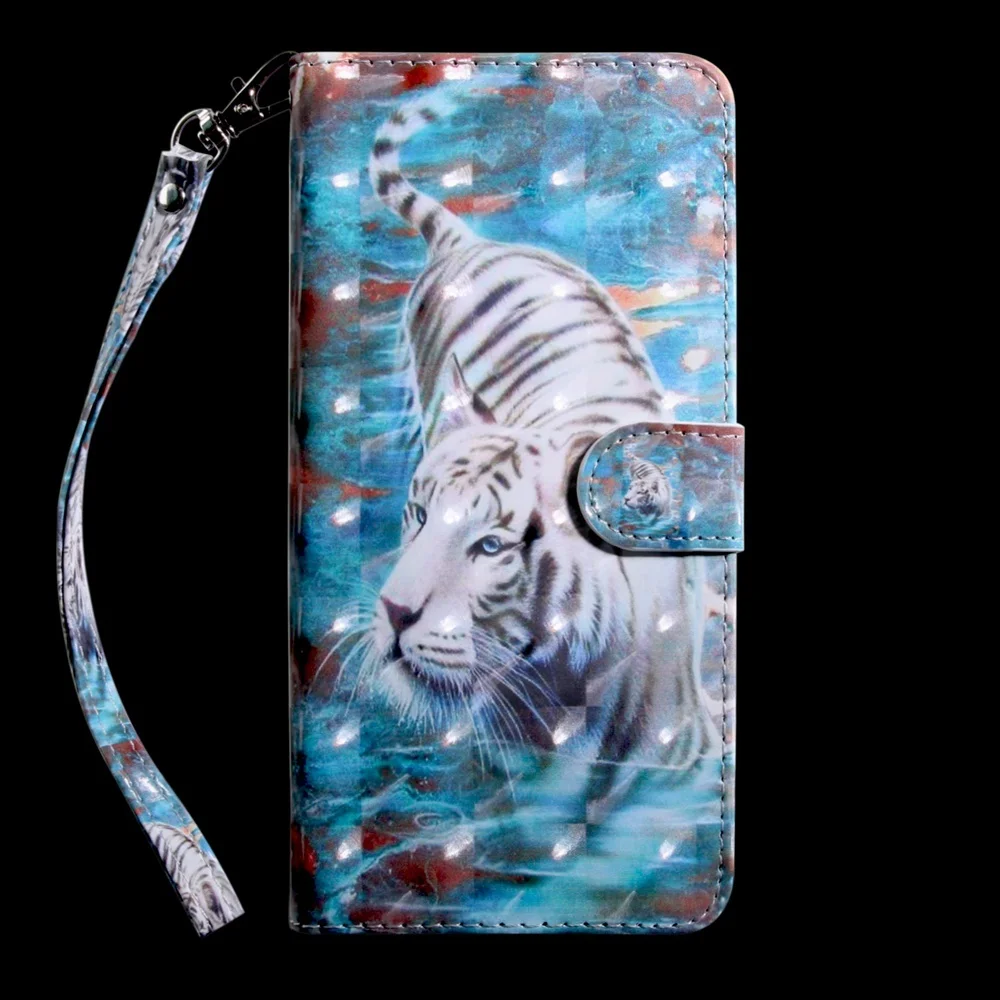 cell phone pouch with strap 3D Cat Dog Flower Painted Flip Leather Case For Samsung Note 9 10 20 S8 S9 S10 S20 Plus Ultra Lite FE E J2 J4 J6 2018 Book Cover wallet phone case