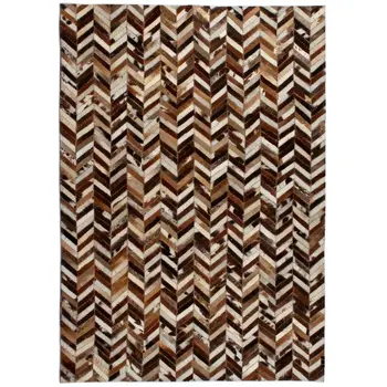 

Vidaxl carpet genuine leather patchwork 80x150 cm brown White