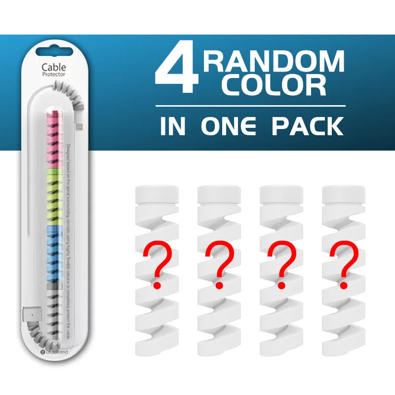 4pcs random color ANKNDO USB кабель протектор зарядный кабель защитный чехол Чехол пружинный шпагат сматывание кабеля кабель для наушников Защита оболочки твист - Цвет: 4pcs random color