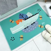 Прямоугольный Коврик для двери, милый мультяшный принт с животными, нескользящий коврик для ванной, абсорбирующий декоративный коврик для входа, домашний декор