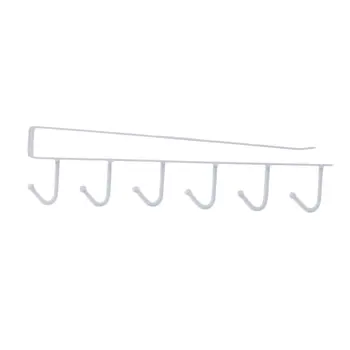 

U Type Design 6 Hook Rack Bathroom Kitchen Organizer Seamless Hanging Multi Hooks Wine Coffee Cup Storage Holder Dishes Racks