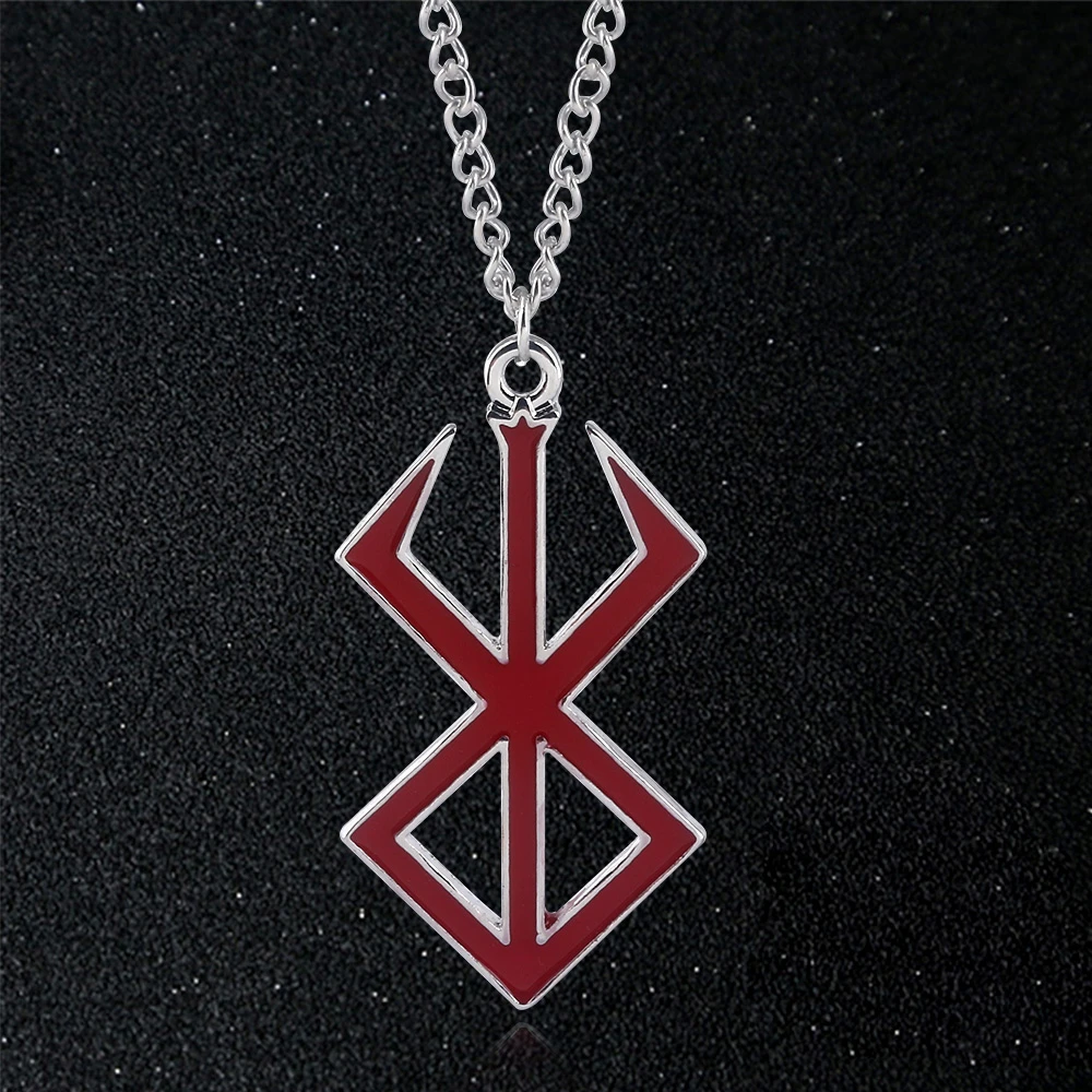 Berserk Brand Of Sacrifice Pendant Necklace Black Swordsman Guts Metal Necklace For Women Men