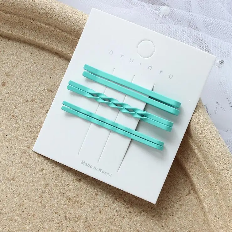 Японский простой цвет сладкий Hairgrip женские резинки для девочек заколки невидимки для волос аксессуары для детей палочка приспособления для волос заколка головной убор - Цвет: green