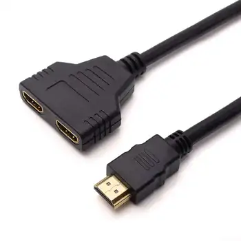 

HD 1 Male to Dual HD 2 Female Splitter Cable Converter Video Adapter HD Switch for PC Display