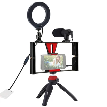 

Video Light Dimmable LED Selfie Ring Light Professional Kit Photography Light with Phone Holder tripod stand