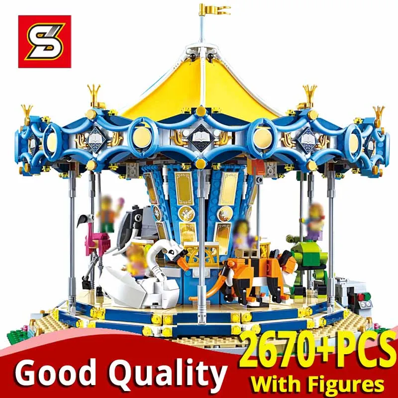 

SY 1219 Building blocks compatible with legoINGlys Creative Variety Master Series 10257 Merry go round girls gifts for birthday