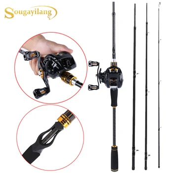 

Sougayilang 1.8-2.4M Casting Fishing Rod and Baitcasting Reel Combo Portable Travel Fishing Pole and 12+1BB Baitcasting Reel Kit