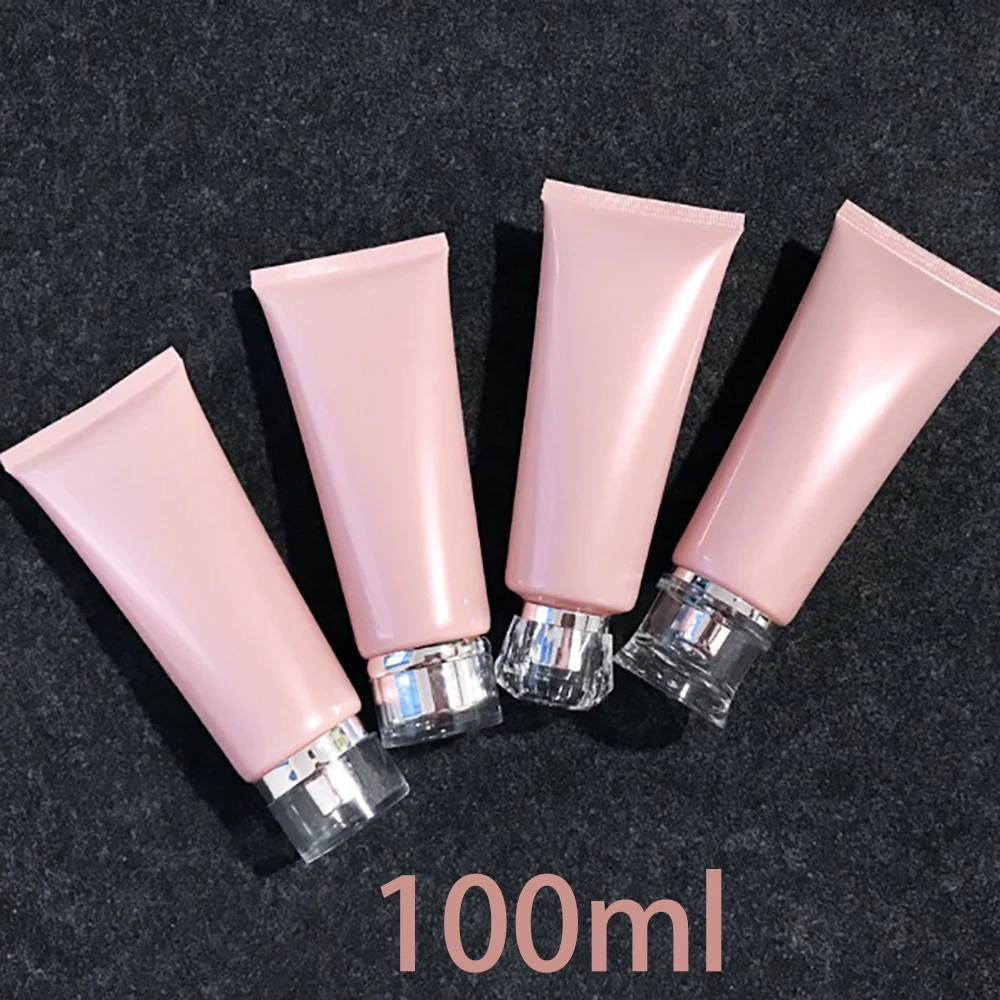Розовый 100 мл пластиковая бутылка-пульверизатор пустой тюбик нежного крема 100 г косметический для лица контейнер для упаковки крема