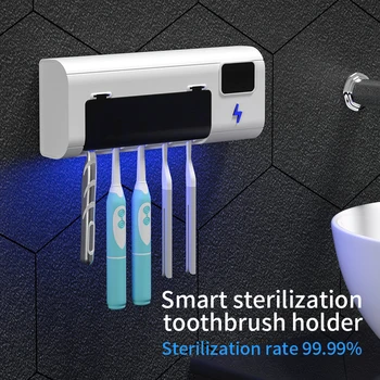 

UVC Toothbrush Holder Dispenser Automatic Toothpaste Sterilize Home Cleaner Sterilize Bathroom Accessories Set