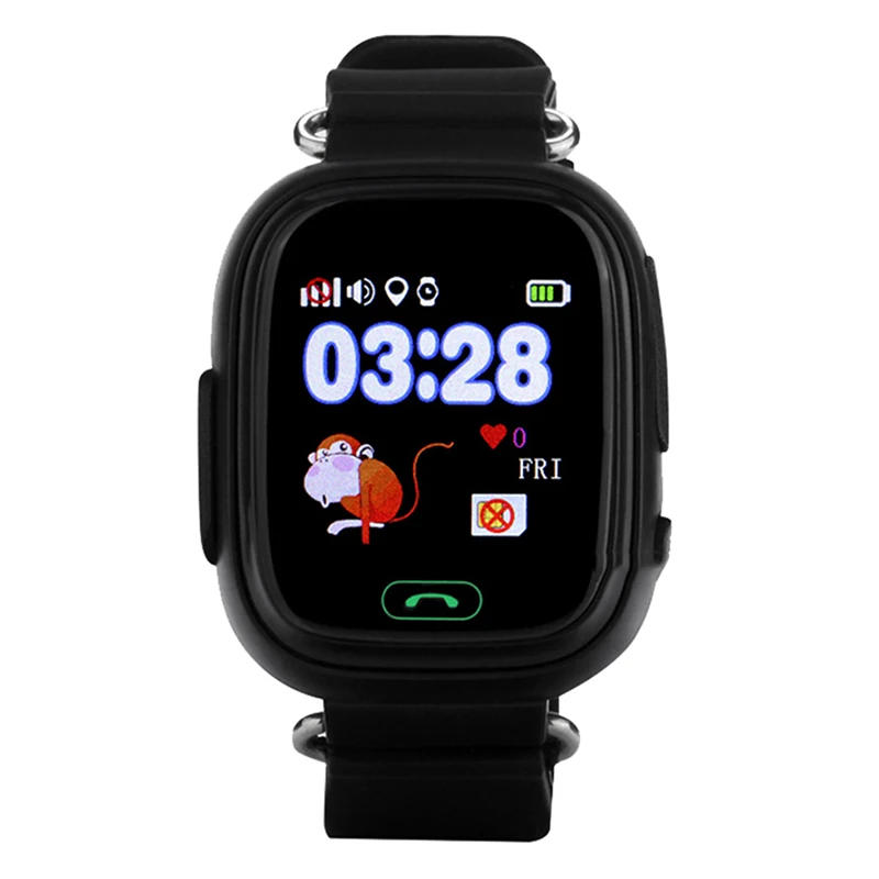 Gps Q90 Детские умные часы телефон положение детские часы Wifi цветной сенсорный экран Gps позиционирование Sos детские умные часы Vs Q529 - Цвет: black