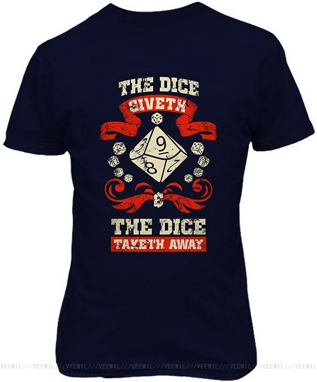 New Graphic Shirt Dice Giveth Novelty tee DND Mens T-Shirt,Camisetas y Tops