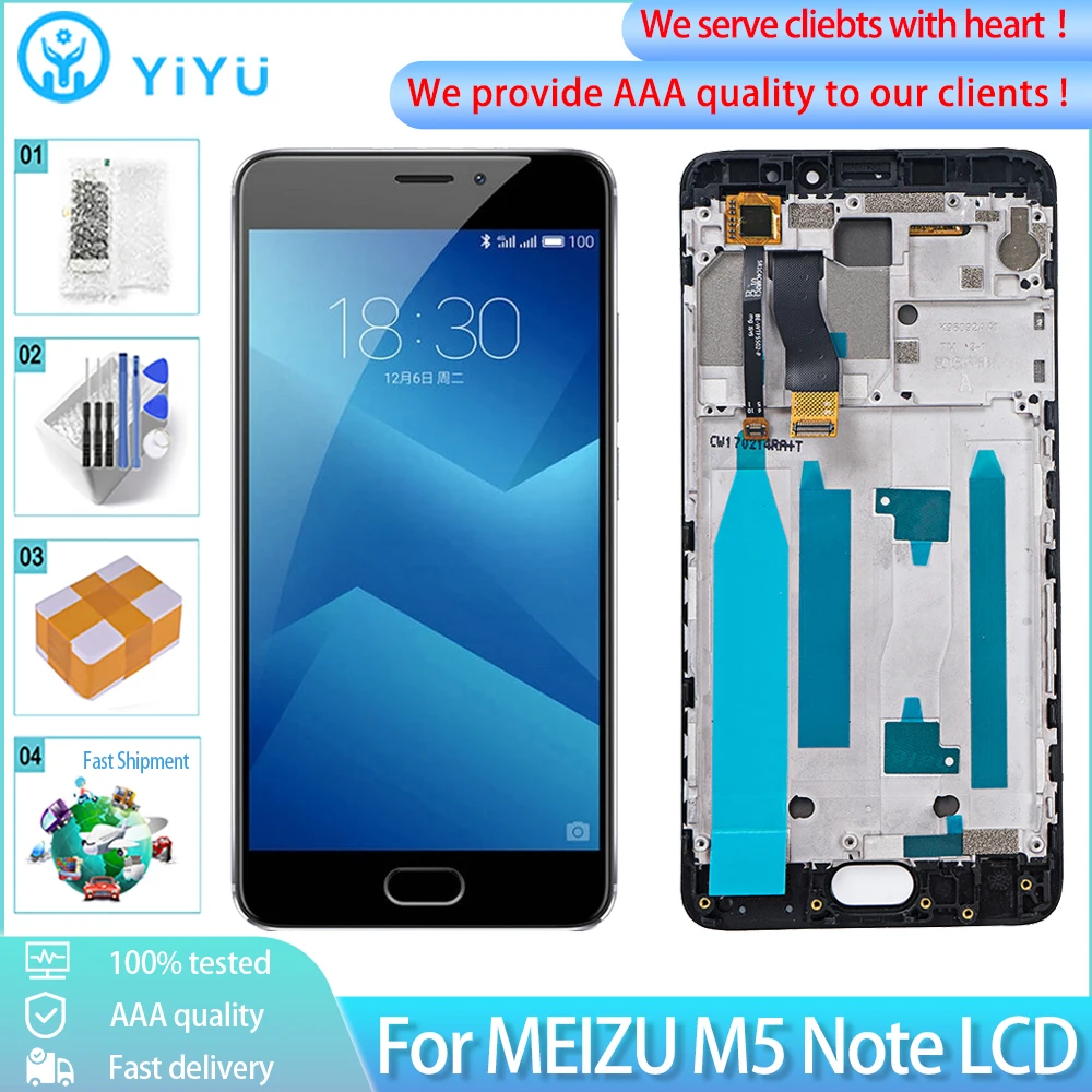 ЖК-экран 5 дюйма для Meizu M5 NOTE M621H M621M M621Q ЖК-дисплей с рамкой дигитайзер тестовая