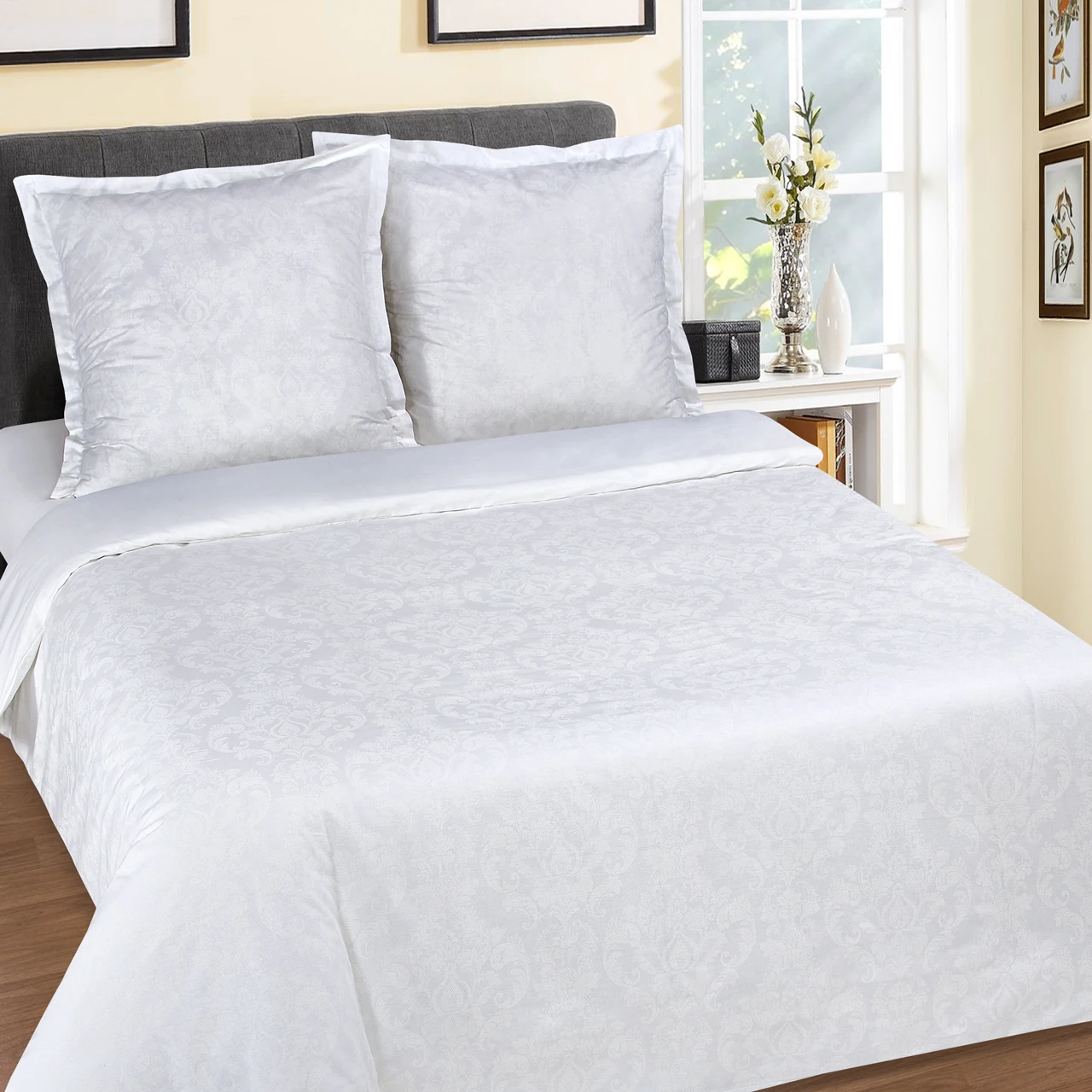 Bed sheets Mercury home &quotByzantium&quot marital poplin 4 pillowcases bed linen bedding set | Дом и сад