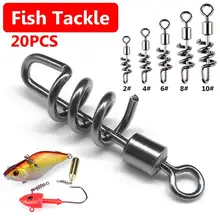 

20Pcs Stainless Steel 8 Shape Fishing Snap Hooks Swivel Connector Fish Tackle Easy to Use Fishing Durable Appliance Accessories
