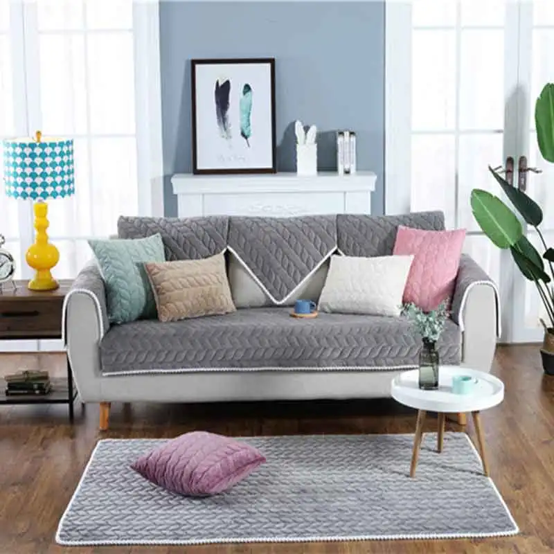 Утолщенный полиэстер/хлопок, чехол для дивана, эластичный грязезащитный диван, Защитная Подушка для домашнего животного собаки, коврик, чехол, многофункциональный чехол для дивана - Цвет: gray