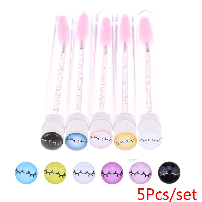 

Good Quality Reusable Eyebrow Brush Tube 5 Pcs/Pack Eyelash Makeup Brush Mascara Eyelash Extension Tool