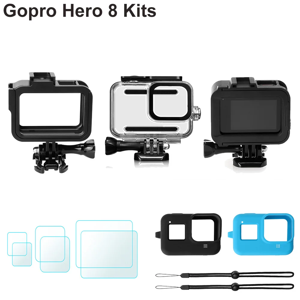 Набор аксессуаров для Gopro 8 Водонепроницаемый чехол защитная рамка защитный GoPro