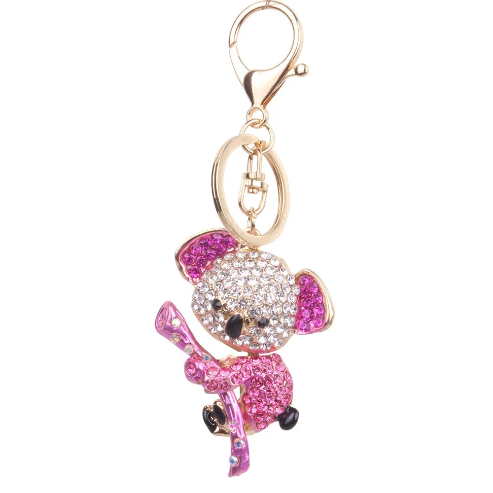 Коала медведь брелок для ключей со стразами шармы Bling животное хрустальные брелоки Очаровательная сумочка кулон кошелек брелок кошелек подвески
