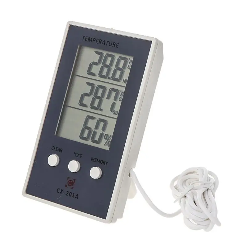 

Indoor and Outdoor Electronic Thermometer Hygrometer Digital On-Screen Display Fish Tank with Waterproof Probe Aquarium