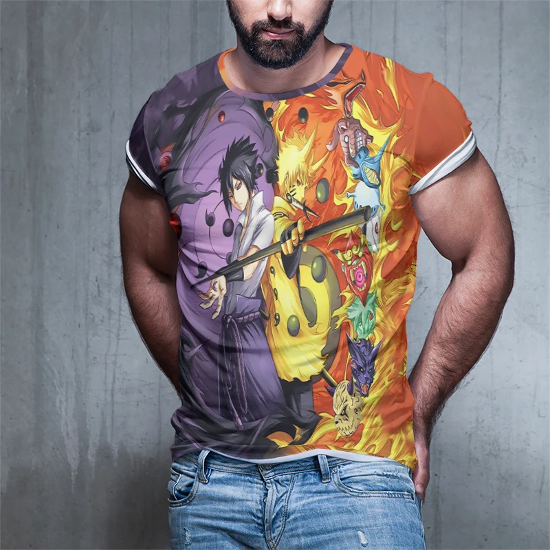

2020 new summer high-quality Naruto Uchiha Sasuke men and women tops boys and girls street comfortable casual T-shirt