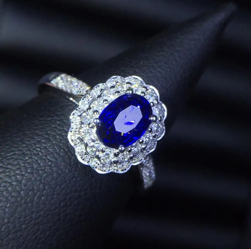 Хорошее ювелирное изделие, сапфировое кольцо, натуральный 1.04ct, не нагревается, васильковый синий сапфир, драгоценный камень, ювелирное изделие для женщин, кольца с бриллиантами