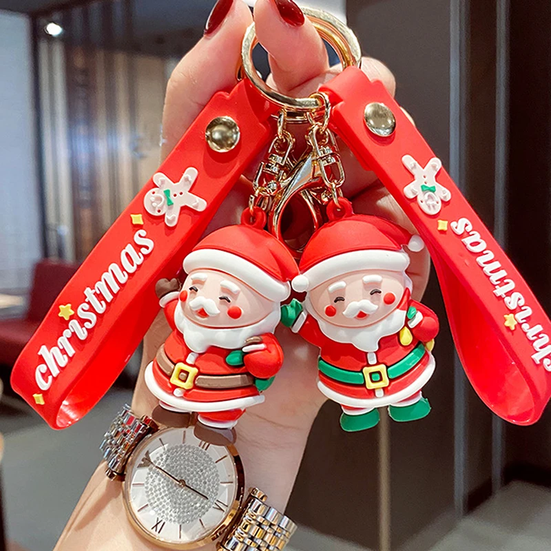 Christmas 2022 Chain New Year 2022 Christmas Cartoon Santa Claus Keychain Soft Rubber Doll  Keyring Chain Bag Small Pendant Gift Keychain For Car Keys|Key Chains| -  Aliexpress