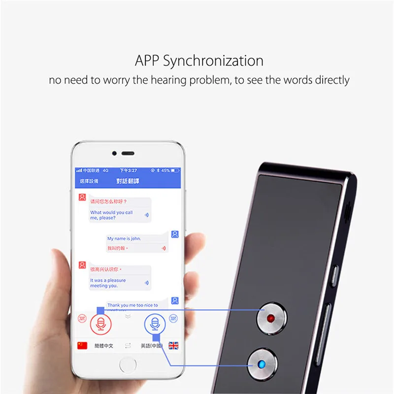 Многоязычный портативный Smart Voice T8 переводчик двусторонний в режиме реального времени перевод 40+ для людей