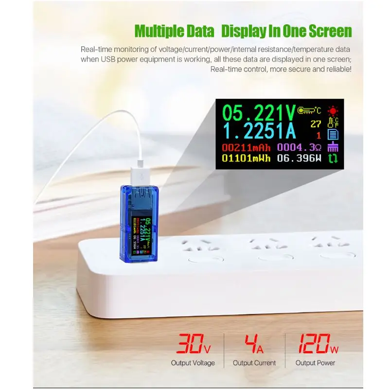 AT35 USB 3,0 ЖК-мультиметр Вольтметр Амперметр измеритель тока power Bank тестер