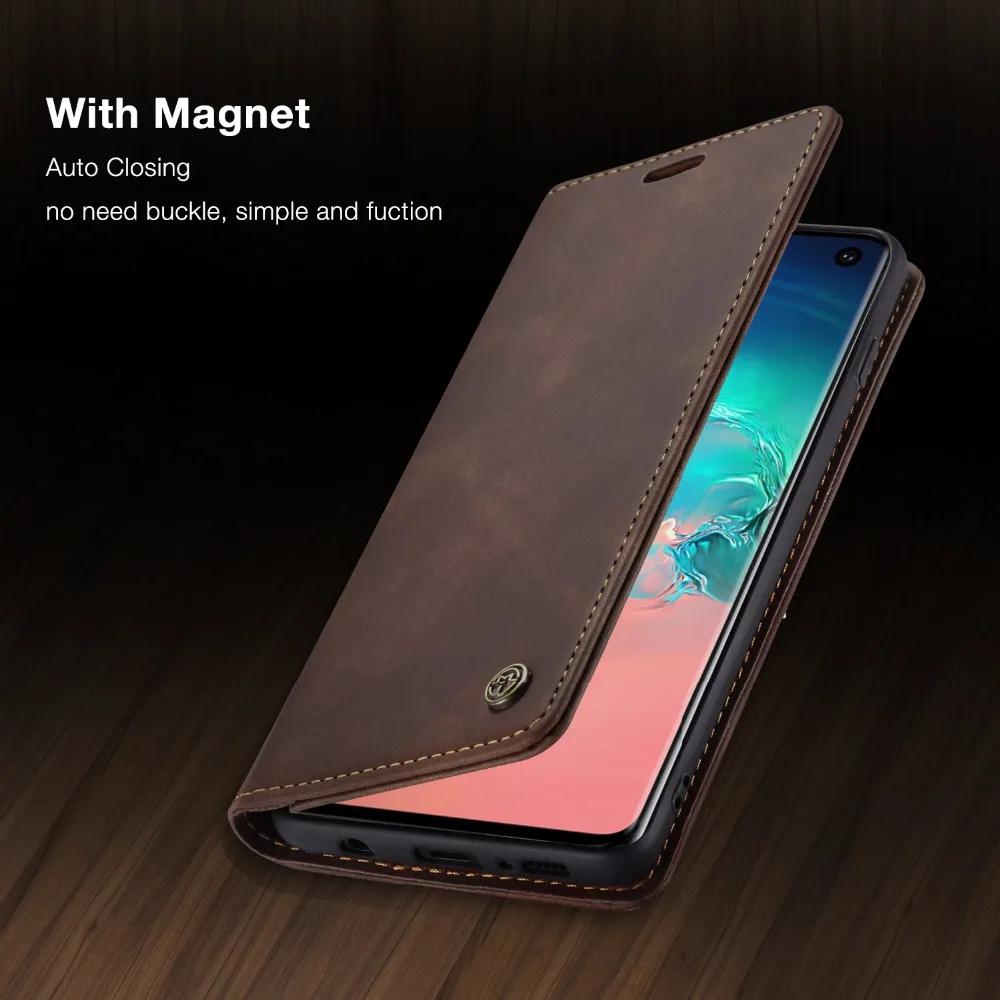 Caseme Флип кожаный S9 S8 S7 край S10 Note10 Plus Pro Чехол для samsung A50 A70 A30 A20 A10 A50S A30S Ретро Магнит Чехол-портмоне