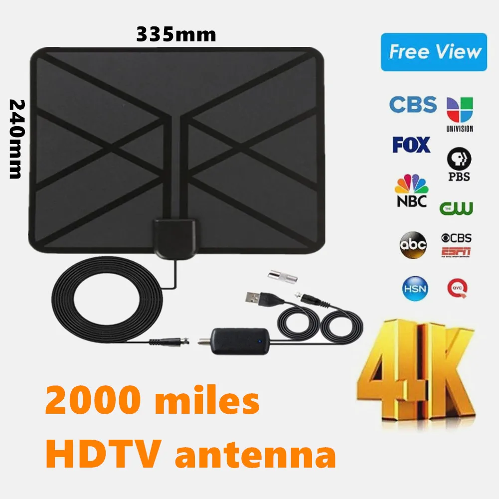 2020 Крытый 2000 миль HDTV антенны спутниковый приемник антенна ТВ цифровой с