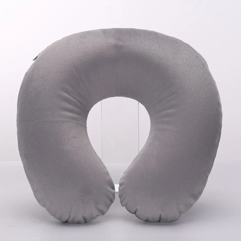 Надувная u-образная подушка для путешествий, подушка для шеи, для улицы, портативная Подушка, для офиса, самолета, вождения, для сна, поддержка головы - Цвет: Gray