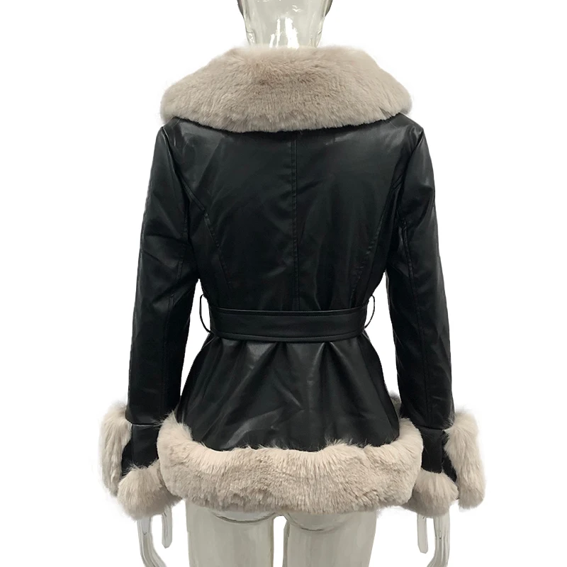 Jacket Zipper Faux Fur Female  Women Jacket Inside Fur Faux - Ee1492  Leather Short - Aliexpress