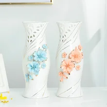 Европейская керамическая ваза для домашнего декора, фарфоровая декоративная ваза для цветов для свадебного украшения