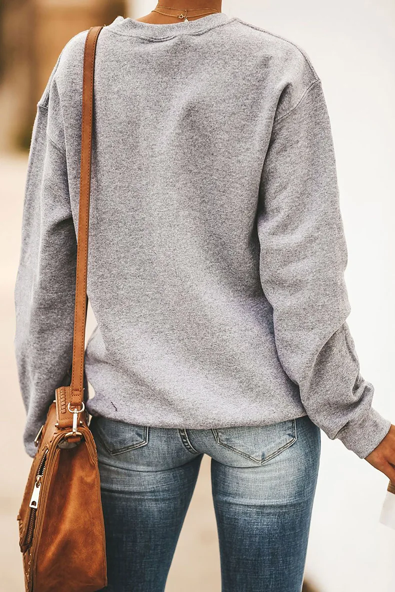 LOVELYFOX красивый женский топ Poleras Mujer De Moda Дамская Толстовка с длинным рукавом Рождественский пуловер с принтом в виде машины и букв