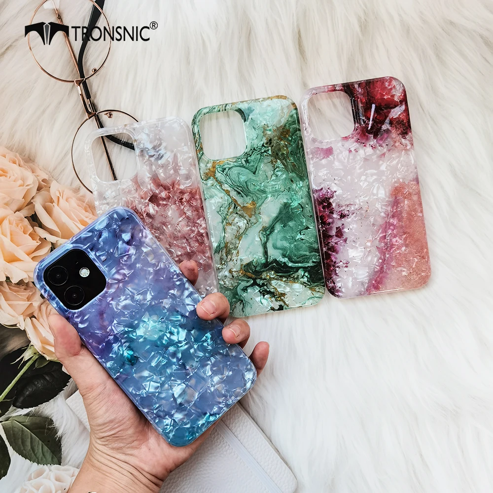 Чехол-накладка для iPhone 12 Pro Max Mini с мраморной текстурой | Мобильные телефоны и