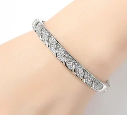 

YGU56 Silver 999 foot silver simple style art opening women's frosted Bracelet