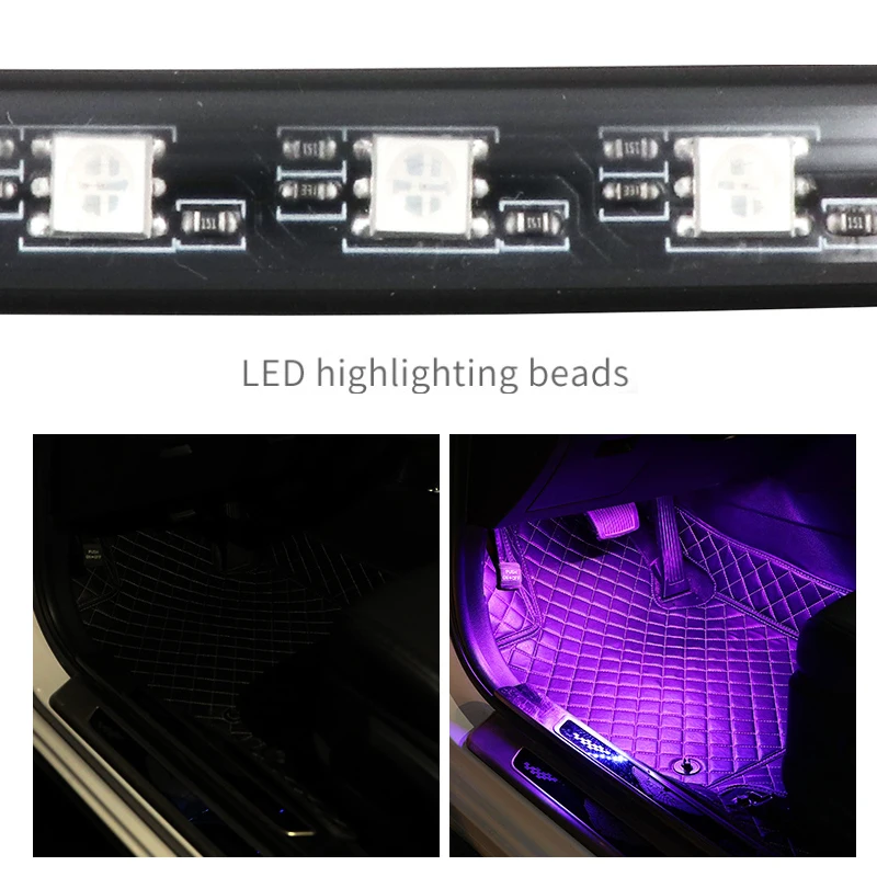  12X4 12X2 LED Car Foot Light Ambient Lamp With USB Remote Music Control Multiple Modes Automotive I - 4000161903840