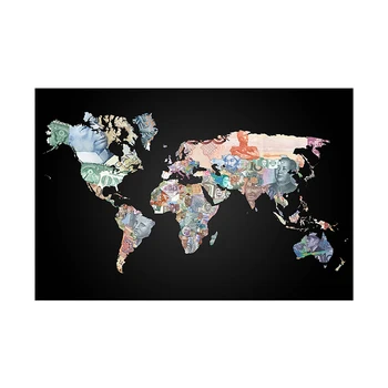 

150*100cm The World Physical Map Wallpaper Non-woven Spray World Map Wall Stickers Decoration for Education and Culture