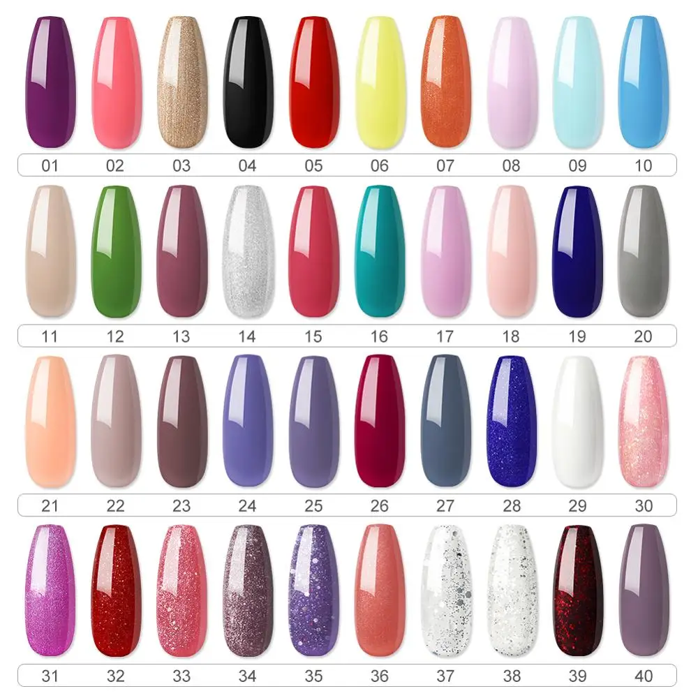 COSCELIA 40Pcs/Set High Quality Gel Nail Polish Set 8ML Manicure Set For Gel Varnish Nail Art Nail