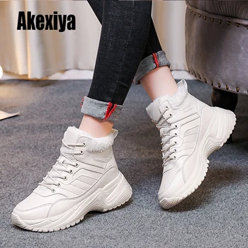 

Women Boots Platform Nice New Winter Plush Fur Shoes Fashion Female Boots Female Warm Snow Boots Sneaker Boots