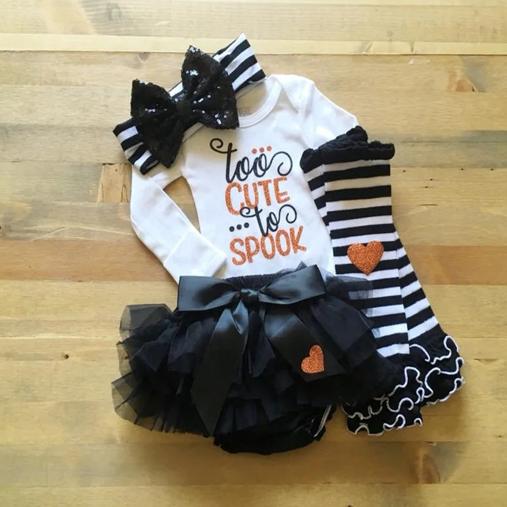 Костюм для первого Хэллоуина на заказ девочек новорожденных с принтом трюк или