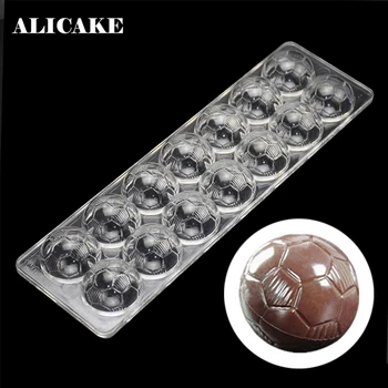 

14 Cavity Ball 3D Chocolate Molds Form Polycarbonate Sphere Baking Pastry Tools Plastic Football Cake Decorating Bakeware Molds