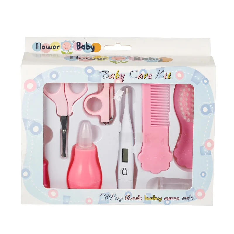 8 шт. клей для зубов для детей, детские носовые всасывающие устройства, костюм, ножницы, Детская электроника, термометр для детей, для ногтей - Цвет: pink
