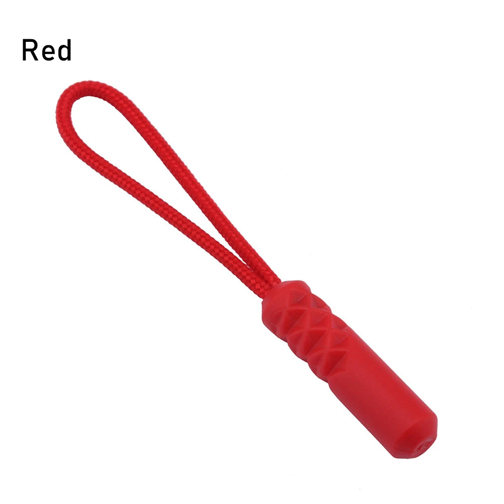 Red 5/10 шт/комплект, застежка-молния, тяга, веревка для сумки, чемодана, палатки, рюкзака, фиксатор, застежка-молния, замена, сломанная Пряжка, зажим - Цвет: Red
