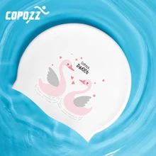 COPOZZ унисекс Кепка для плавания в бассейне, жираф, лебедь с милым рисунком, Детские Водонепроницаемые кепки для плавания с защитой ушей, спортивная шапка для плавания с длинными волосами COPOZZ унисекс Кепка для плавания в бассейне, жираф, лебедь с милым рисунком, Детские Водонепроницаемые кепки для плавания с защитой ушей, спортивная шапка для плавания с длинными волосами